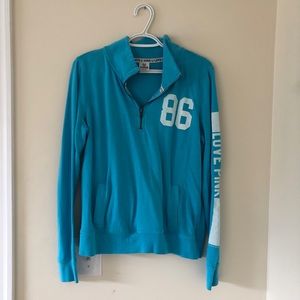 Victoria’s Secret Blue Quarter Zip Sweatshirt